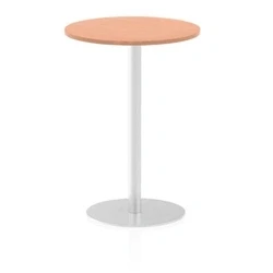 Image of Italia 600mm Poseur Round Table Beech Top 1145mm High Leg