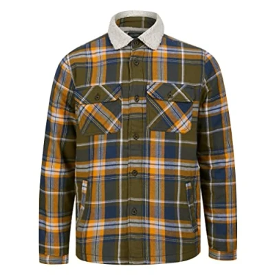 Image of Tokyo Laundry Men&#039;s Hess Checked Sherpa Fleece Lined Overshirt Jacket