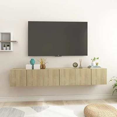 Image of Revera Hanging TV Cabinets 3 pcs Sonoma Oak 60x30x30 cm
