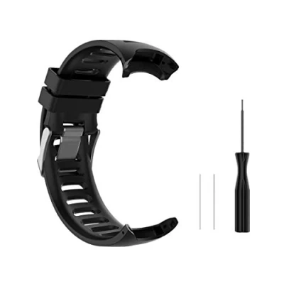 Image of Huabao Watch Strap Compatible with Garmin Forerunner 610,Adjustable Silicone Sports Replacement Band for 610 Smart (Black)