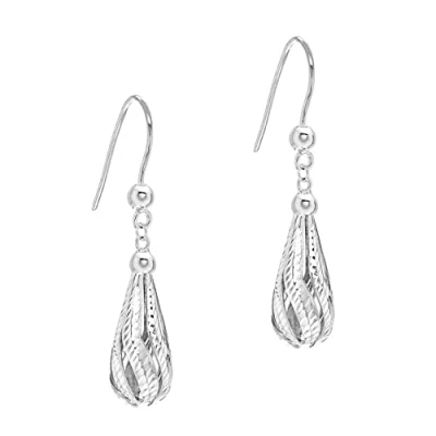 Image of Carissima Gold Women&#039;s 9 ct White Diamond Cut Teardrop Earrings