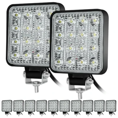 Image of 10PCS 4inch 48W LED Work Light Bar 4800LM Spot Lamp Off road Car Fog Bar, IP68 Driving spotlight Beam for SUV ATV Truck
