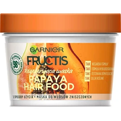 Image of Garnier, Fructis Papaya Hair Food Regeneration Mask for Damaged 390 ml