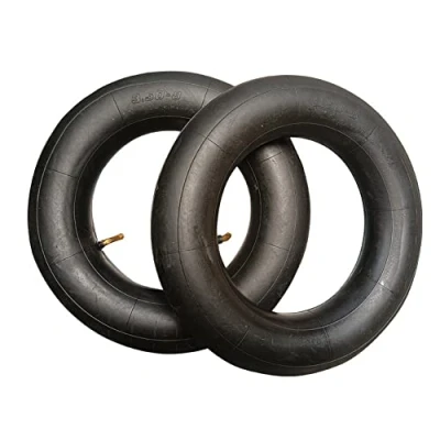 Image of 2 Pcs 3.50 8 Wheelbarrow inner Tubes with TR 87 Bent Valve Inflatable tube Replacement for Hand Trucks Carts Trolley and More Black