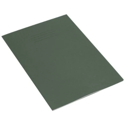 Image of Rhino Stationery Exercise Book A4 48 Page 8mm Lined With Blank Alternate Dark Green Learning Resources School Books Pack of 10