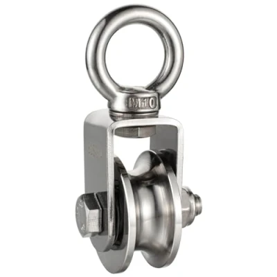Image of Pulley Wheel with 2 Bearing, Cable Pully Block Heavy Duty for Washing Line/Rope Loading 500kg…