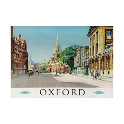 Image of Wee Blue Coo Oxford England British Rail Street Cathedral Frame Art Print Picture F12X1283