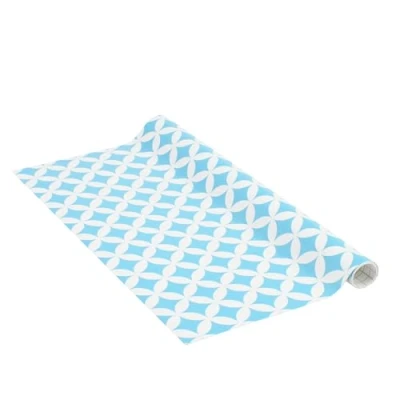 Image of Venilia 54766 Self Adhesive Film Monica Blue Geometric Motif Retro Pattern Decorative Furniture PVC Phthalate 45 cm x 1.5 m Thickness 0.095 mm
