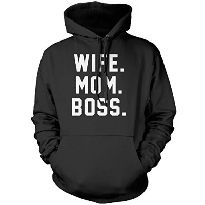 Image of Wife Mum Boss Unisex Hoodie Black Medium