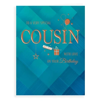 Image of Avant Garde Studios Classic Birthday Card Cousin M 8 x 6 inches