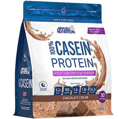 Image of Applied Nutrition Casein Protein Powder Micellar Supplement, Slow Release (900g 30 Servings) (Chocolate Cream)