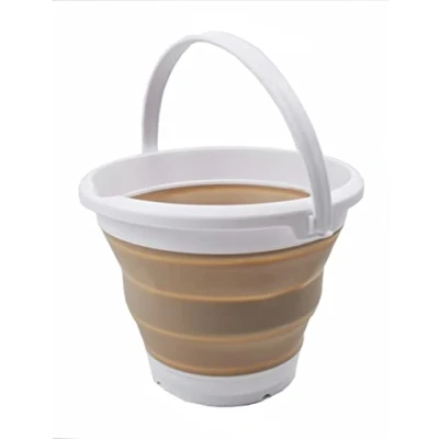 Image of SAMMART Collapsible Bucket (White/Latte, 5.5L Round)