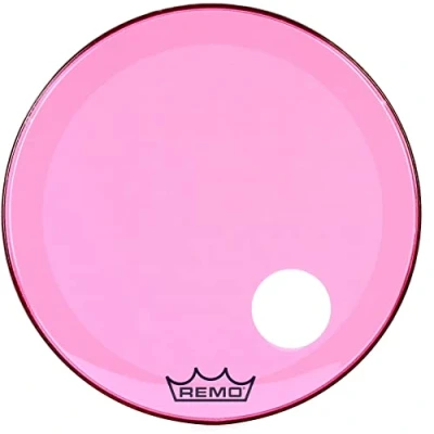 Image of Remo Colortone Powerstroke 3 Drum Head Clear Ported 26 Inches P3 1326 CT PKOH Pink