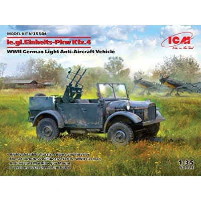 Image of ICM 1:35 le.gl.Einheitz Pkw Kfz.4, WWII German AA Vehicle Model kit, ICM35584