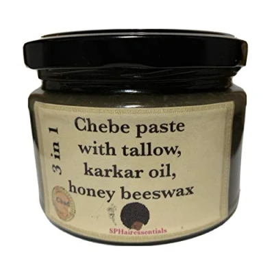 Image of Chebe paste 3 in 1 mix, powder, hair paste, Karkar, retain new growth, reduce shedding, stop dryness, prevent split ends, loss, improve smooth no bits