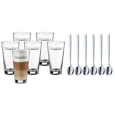 Image of WMF Clever and More Latte Macchiato Set, Silver, 12 Piece