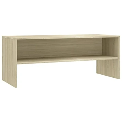 Image of vidaXL Engineered Wood TV Cabinet in Sonoma Oak Finish Modern Design Easy Assembly Durable and Robust Practical Storage Solution