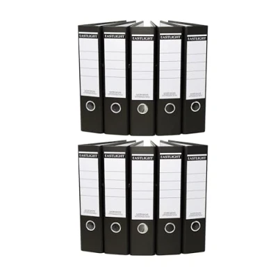 Image of Eastlight A4 Lever Arch Files Black &amp; White Pack of 10