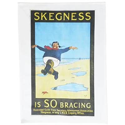 Image of Half a Donkey Skegness is so bracing Retro Style Travel Poster Large Cotton Tea Towel