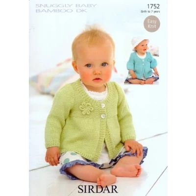 Image of Sirdar Snuggly Baby Bamboo DK Knitting Pattern 1752