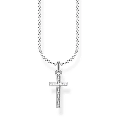 Image of Thomas Sabo Women Necklace Cross Pavé 925 Sterling Silver KE2043 051 14 L45v