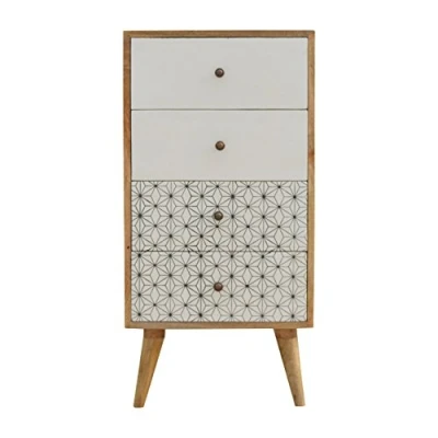 Image of Artisan Furniture Cabinet with Drawers, Mango Wood, Oak, Single, IN357