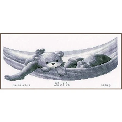 Image of Vervaco Counted Cross Stitch Kit: Birth Record: Baby in Hammock, Multi Colour