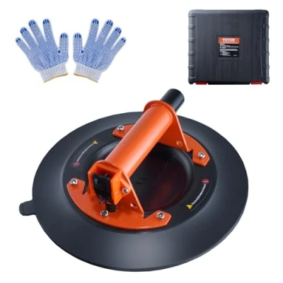 Image of VEVOR Glass Suction Cup, 10&quot; 990 lbs Load Capacity, Vacuum Cup with Steel Handle &amp; Carry Box, Heavy Duty Industrial Lifter Tool for Glass, Granite, Tile, Metal, Wood Panel Lifting