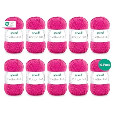 Image of Gründl Cotton Fun Wool Cotton, fuchsia, 27.00 x 11.00 07.00 cm