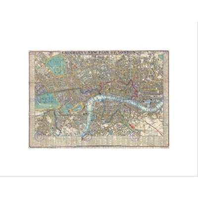 Image of Wee Blue Coo Map Illustrated Antique Crutchley London Wall Art Print