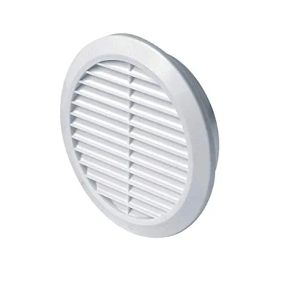 Image of White Round Air Vent Grille 100mm with Fly Screen/Anti Insect Mesh Ducting Pipe Hose Ventilation Cover