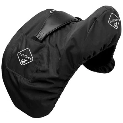 Image of LeMieux GP Jump Saddle Cover Black Durable Waterproof Outer Soft Fleece Lining