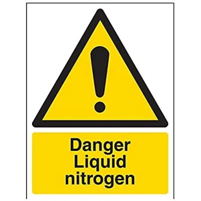 Image of VSafety Danger Liquid Nitrogen Warning Sign Portrait 150mm x 200mm 1mm Rigid Plastic