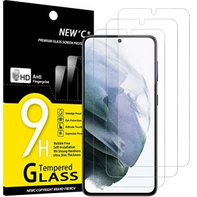 Image of NEW&#039;C 3 Pack Designed for Samsung Galaxy S21 Plus/S21+ 5G (6.7&quot;) Screen Protector Tempered Glass,Case Friendly Scratch proof, Bubble Free, Ultra Resistant