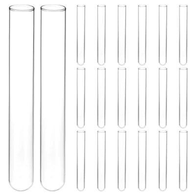 Image of QWORK® 20 Pack Borosilicate Glass Test Tubes, mm OD X 150 Length, Round Bottom Tubes
