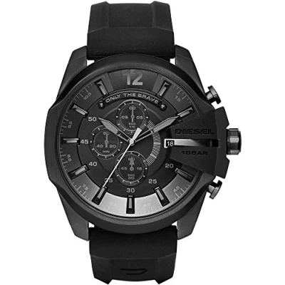 Image of Diesel Watch for Men Chief Series, Quartz Chronograph Movement, 51 mm Black Stainless Steel Case with a Strap, DZ4378