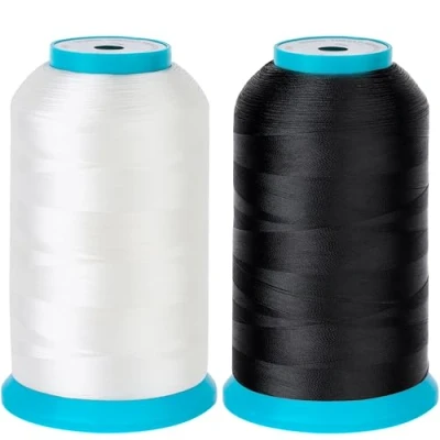 Image of New brothread Set of 2 (Black+White) Huge Spool 5000M (5500Y) Bobbin Thread for Embroidery and Sewing Machines