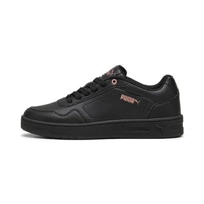 Image of Puma Women Court Classy Sneakers, Black Rose Gold, 4 UK