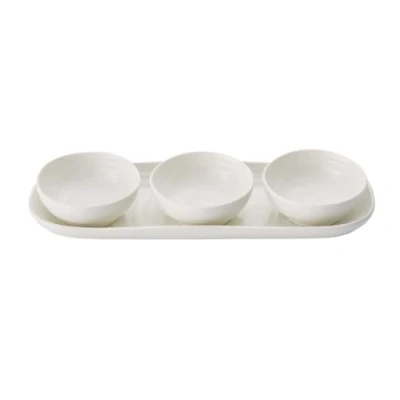 Image of Sophie Conran 3 Dip Bowls &amp; Tray White