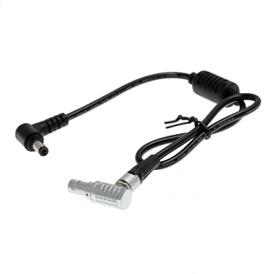 Image of HangTon Right Angle DC Plug 5.5x2.5mm to 2 Pin Power Cable for Monitor Transmitter Receiver Teradek Bond Bolt 18inch