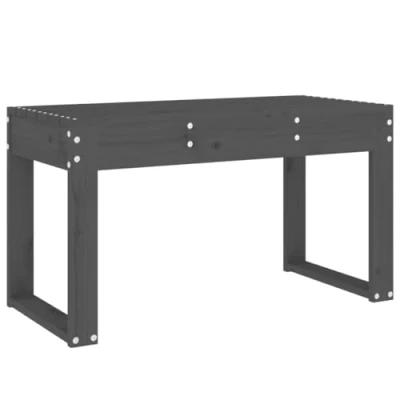 Image of vidaXL Solid Pinewood Garden Bench Rustic Grey Seating for Patio, Terrace, and 80x38x45 cm Dimensions, 110 Kg Load Capacity