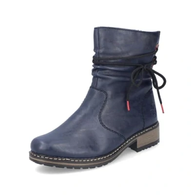 Image of Rieker Women&#039;s Biker Boots Z68M1, Ankle Boots, Blue 14, 4 UK