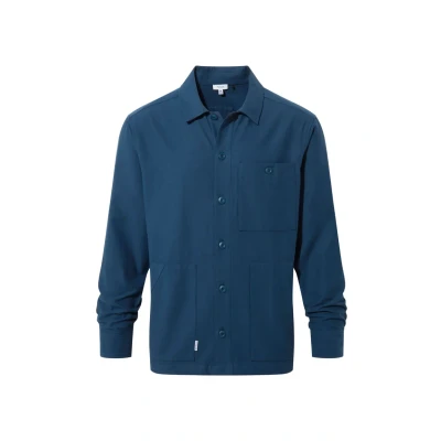 Image of TOG24 Maley Men&#039;s Shacket, Utility Style Cotton Overshirt, Smart/Casual Chest Pocket &amp; Lower Pockets, Branded Buttons