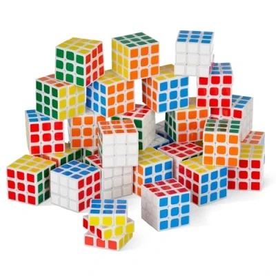 Image of The Twiddlers 60 Mini Puzzle Speed Cube Fidget Toys, 3x3 Perfect as Party Bag Fillers for Kids, Brain Teasers Multipack Classroom Rewards Prizes 3cm