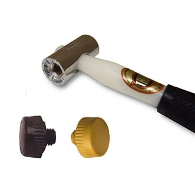 Image of Thor 710 Nylon Faced Window Glazing Hammer/Mallet with Tough Brown &amp; Extra Hard Yellow Head