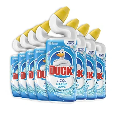 Image of Duck Liquid Toilet Cleaner, Deep Action Gel , Marine, 750 ml, Pack of 8
