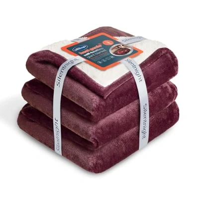 Image of Silentnight Heat Genie Blanket 180 X 240cm Winter Berry