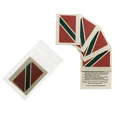 Image of 10 x Trinidad &amp; Tobago Temporary Tattoo Set Fan Flag (10)