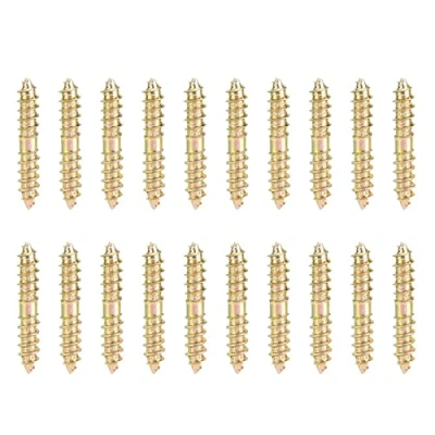 Image of 20pcs 5 * 30mm Dowel Screw Woodworking Furniture Connector Double Ended Head Pointed Tail Self Tapping Wood Connecting