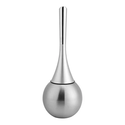 Image of Bilinli Toilet Brush, Creative Bathroom Scrub Cleaning Brush Holder Set with Stainless Steel Base(silver)